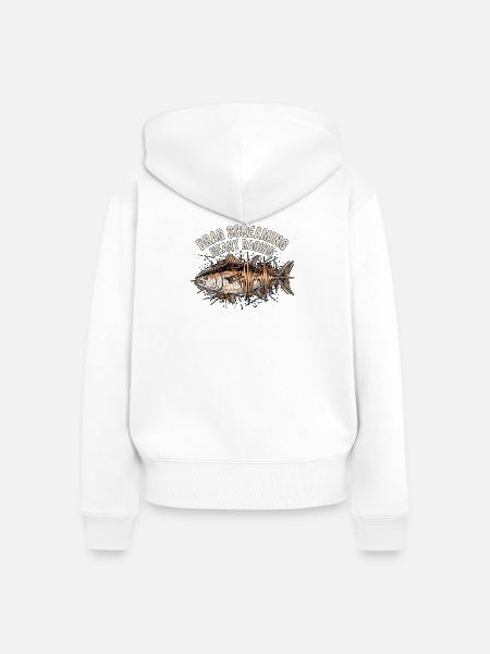 Blauflossen Thunfisch Angler - Frauen Premium Bio Zip Hoodie - Weiß