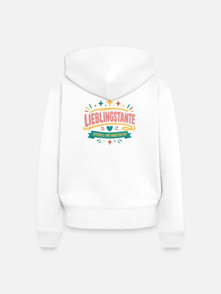 Lieblingstante Offiziell - Frauen Premium Bio Zip Hoodie - Weiß