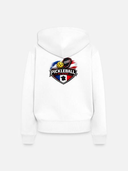 Pickleball-FRANKREICH - Frauen Premium Bio Zip Hoodie - Weiß