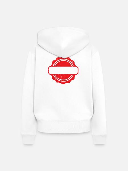Blank Grunge-Gummistempel-Abzeichen-Vorlagenvektor - Frauen Premium Bio Zip Hoodie - Weiß