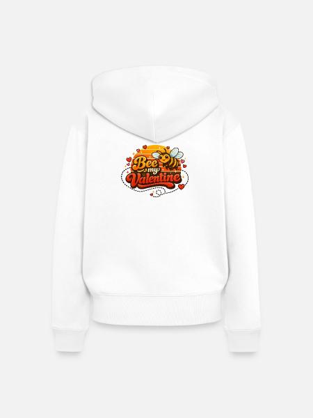 Be(e) my Valentine ❤ - Frauen Premium Bio Zip Hoodie - Weiß