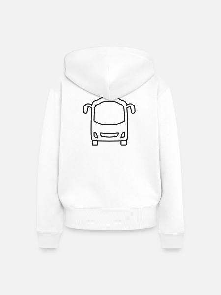 Bus-Frontlinien-Symbol - Frauen Premium Bio Zip Hoodie - Weiß