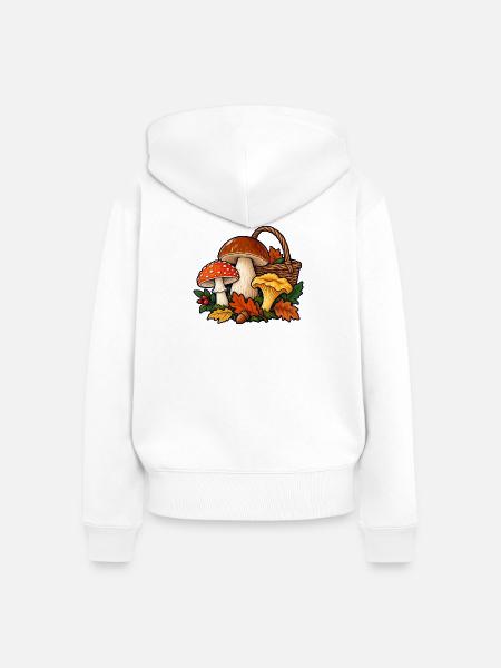 Pilzschau – Farben des Waldes - Frauen Premium Bio Zip Hoodie - Weiß