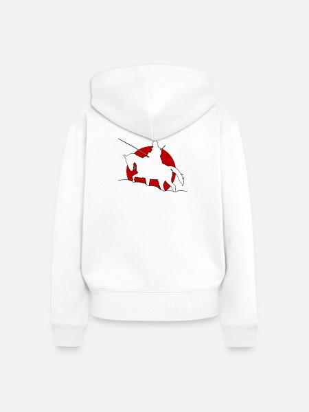 Cavalry / Kavallerie rote Sonne - Frauen Premium Bio Zip Hoodie - Weiß