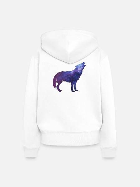 Starwolf Heulen - Frauen Premium Bio Zip Hoodie - Weiß