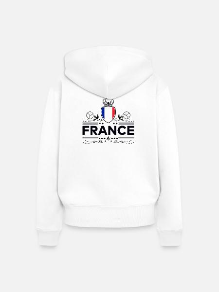 FRANKREICH - Frauen Premium Bio Zip Hoodie - Weiß