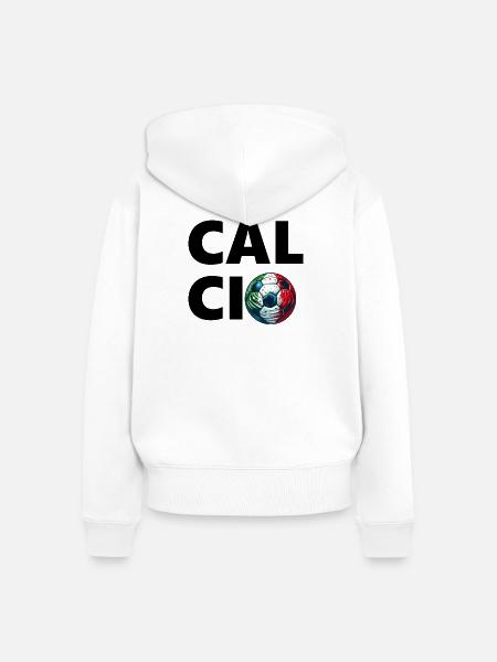 Italienischer Fußball - Frauen Premium Bio Zip Hoodie - Weiß