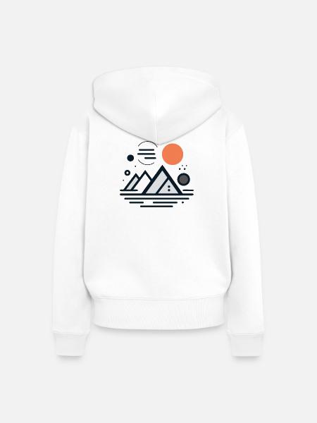 Gebirge - Frauen Premium Bio Zip Hoodie - Weiß