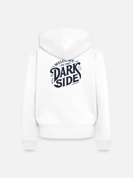 Die dunkle Seite - Frauen Premium Bio Zip Hoodie - Weiß