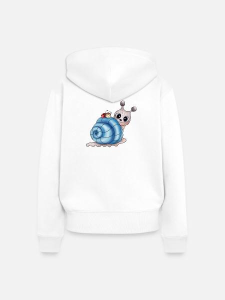 schneckenhaus blau - Frauen Premium Bio Zip Hoodie - Weiß