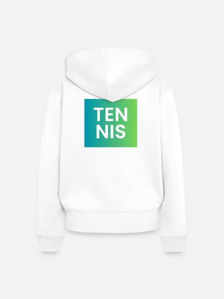 Tennis Gradient Typografie - Frauen Premium Bio Zip Hoodie - Weiß