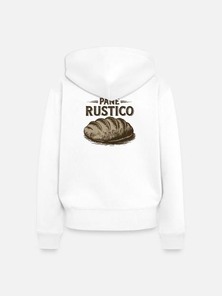 Pane Rustico – Brot - Frauen Premium Bio Zip Hoodie - Weiß
