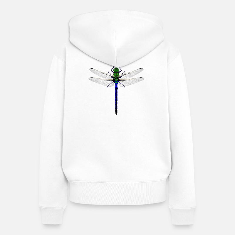 Femme de conception combinée Kybalion Libellule Néon - Sweat à capuche zippé Premium bio Femme - blanc