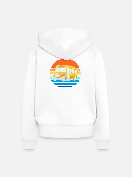 Schulbus Busfahrer Schulbusfahrer - Frauen Premium Bio Zip Hoodie - Weiß