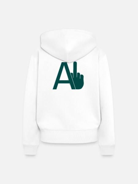 AI - Frauen Premium Bio Zip Hoodie - Weiß
