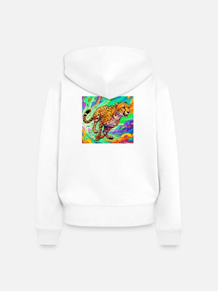 Gepard - Frauen Premium Bio Zip Hoodie - Weiß