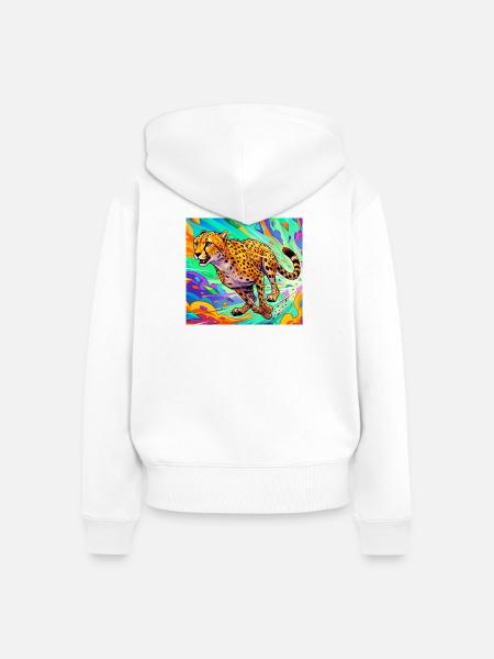 Gepard - Frauen Premium Bio Zip Hoodie - Weiß