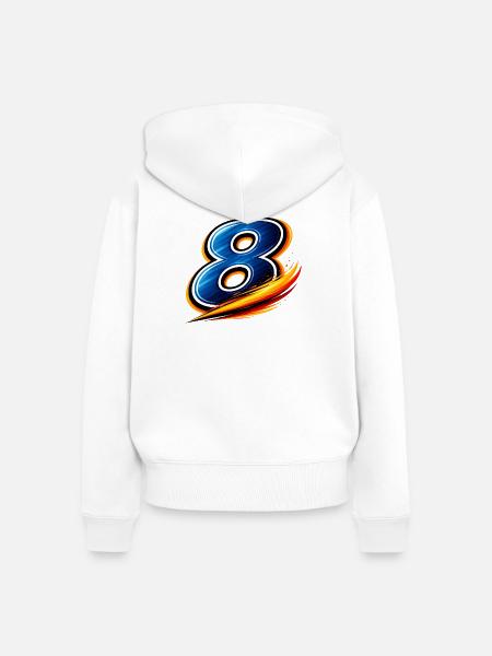 Nummer 8 Fußball Shirt Mittelfeld Allrounder - Frauen Premium Bio Zip Hoodie - Weiß