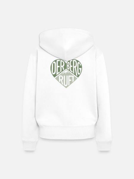 Der Berg ruft Herzdesign - Frauen Premium Bio Zip Hoodie - Weiß
