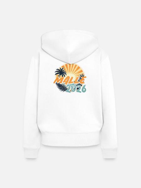 Malle 2026 - Frauen Premium Bio Zip Hoodie - Weiß