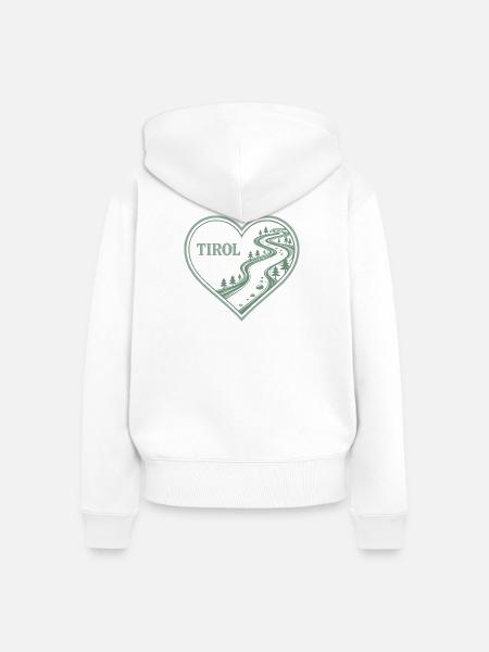 Tirol Herz Alpenweg - Frauen Premium Bio Zip Hoodie - Weiß
