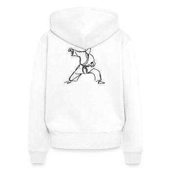 Judo Kämpfer - Frauen Premium Bio Zip Hoodie - Weiß - Hinten - AI Model Female 172 light (172cm)