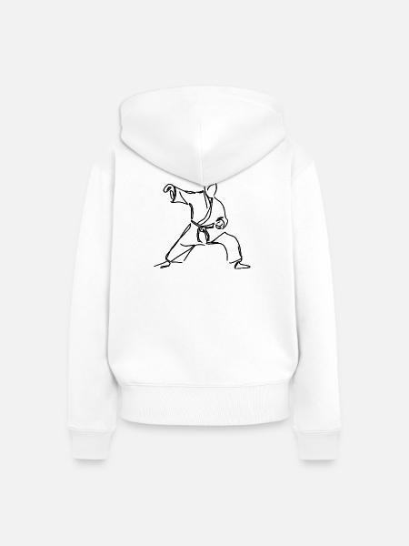 Judo Kämpfer - Frauen Premium Bio Zip Hoodie - Weiß