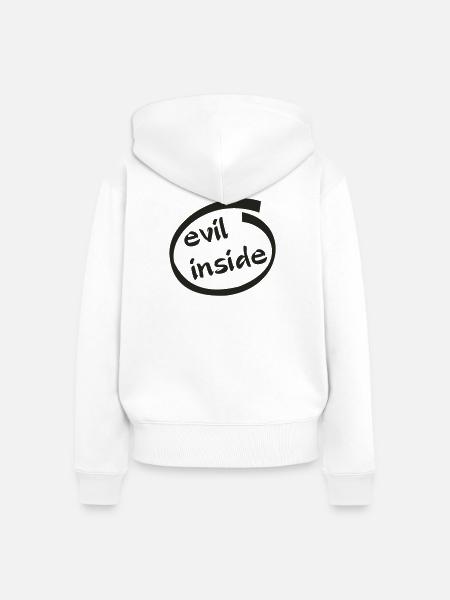 Evil Inside Ring Graphic - Frauen Premium Bio Zip Hoodie - Weiß