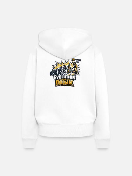 Evolution of Dunk – Basketball Mashup - Frauen Premium Bio Zip Hoodie - Weiß