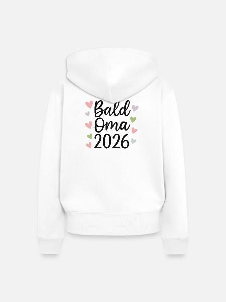 Bald Oma 2026 - Frauen Premium Bio Zip Hoodie - Weiß