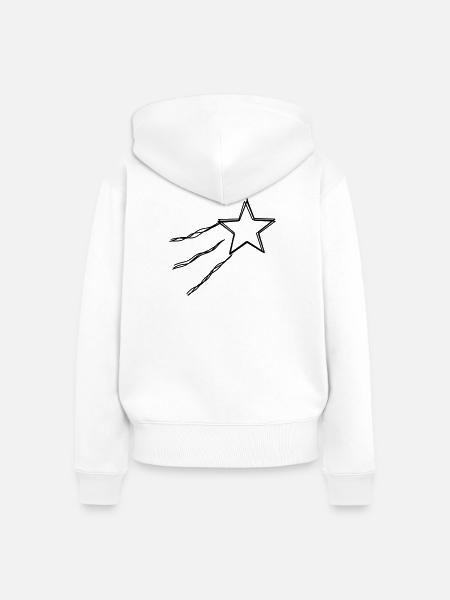 Sternschnuppe handgezeichnet - Frauen Premium Bio Zip Hoodie - Weiß