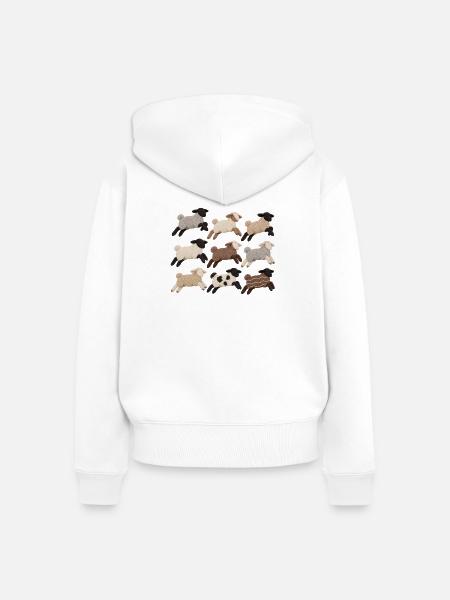 Schäfchen Herde - Frauen Premium Bio Zip Hoodie - Weiß