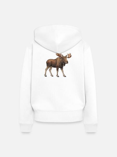 Majestätischer Elch - Frauen Premium Bio Zip Hoodie - Weiß