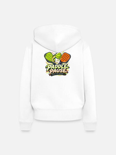 Paddle Pause – Spielt sich besser - Frauen Premium Bio Zip Hoodie - Weiß