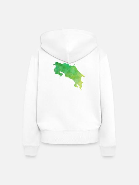 costa Rica - Frauen Premium Bio Zip Hoodie - Weiß
