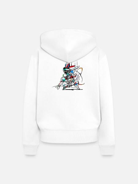 Osterhase/ Abstrakt - Frauen Premium Bio Zip Hoodie - Weiß