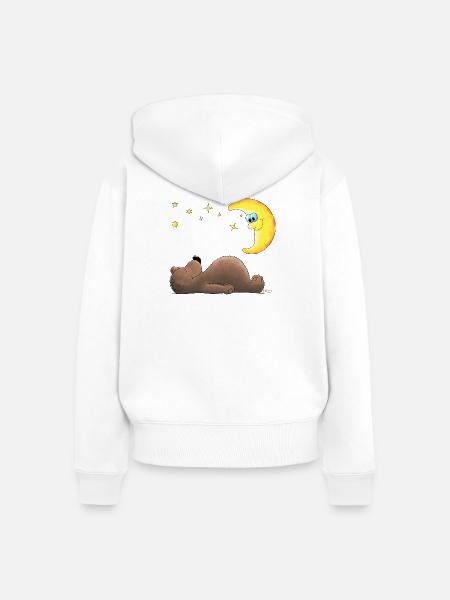 süßer Teddybär - Bär - Frauen Premium Bio Zip Hoodie - Weiß