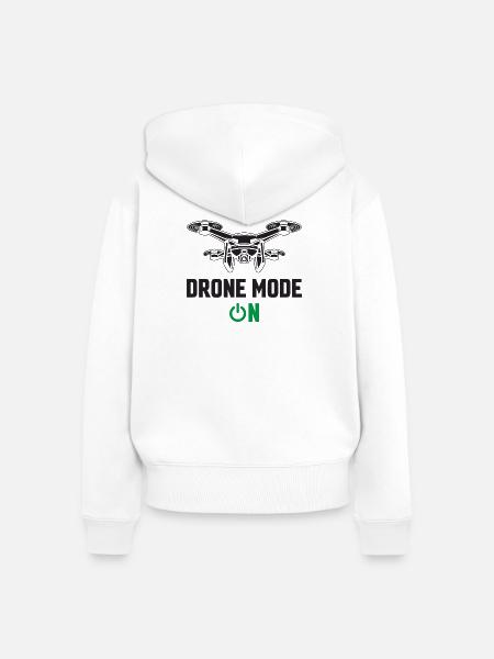 Drohnen-Modus Ein - Frauen Premium Bio Zip Hoodie - Weiß