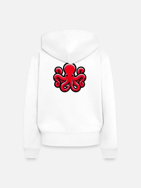 Krake - Frauen Premium Bio Zip Hoodie - Weiß
