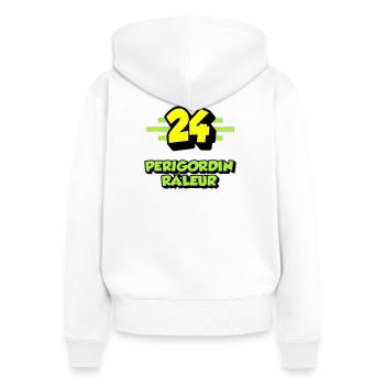 Klagendes Périgordin - Frauen Premium Bio Zip Hoodie - Weiß - Hinten - AI Model Female 172 light (172cm)