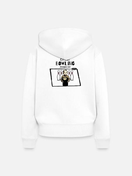 Kinder Bowling - Frauen Premium Bio Zip Hoodie - Weiß