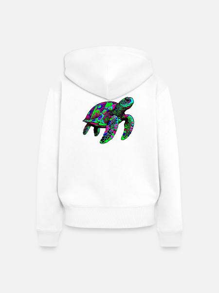 Meeresschildkröte - Frauen Premium Bio Zip Hoodie - Weiß