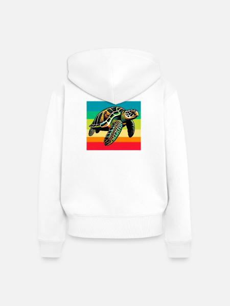Schildkröte - Frauen Premium Bio Zip Hoodie - Weiß