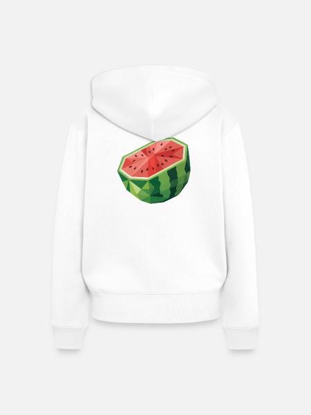 Melone - Cooles Frucht-Logo - Frauen Premium Bio Zip Hoodie - Weiß