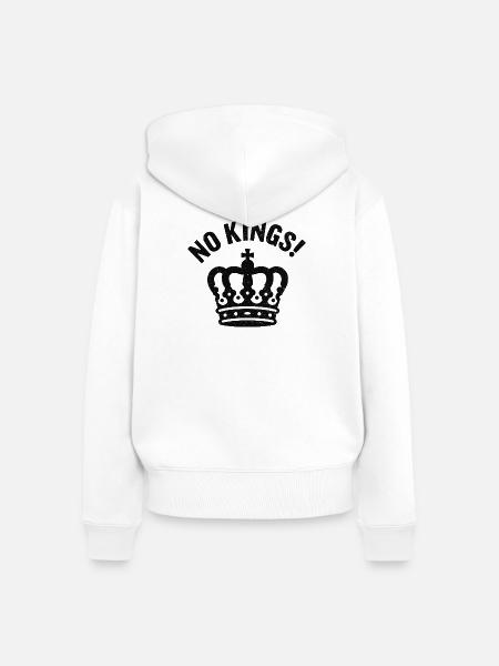 No Kings! KronenKritik Shirt - Frauen Premium Bio Zip Hoodie - Weiß