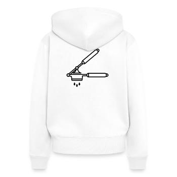 Presse-ail ou presse à spaetzle - Sweat à capuche zippé Premium bio Femme - blanc - Dos - AI Model Female 172 light (172cm)