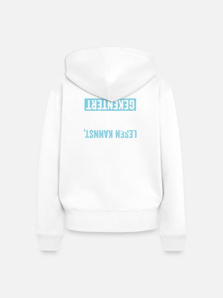 Kajak Ich bin Gekentert - Frauen Premium Bio Zip Hoodie - Weiß