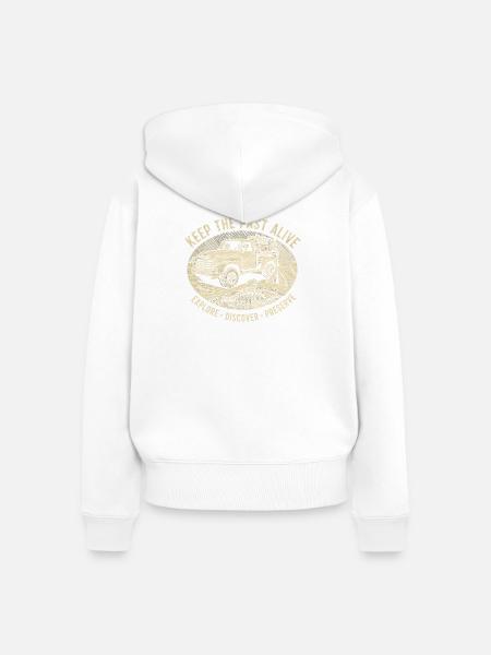 Oldtimer Truck Camping Erbe - Frauen Premium Bio Zip Hoodie - Weiß