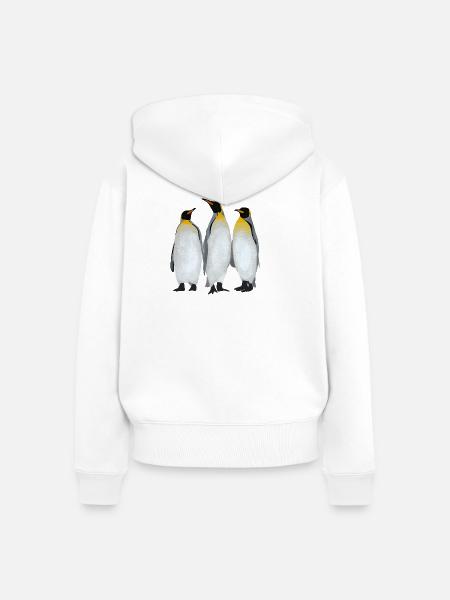 Drei Pinguine - Frauen Premium Bio Zip Hoodie - Weiß