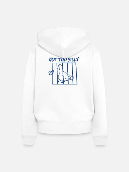 Zu dummer Vogel im Käfig - Frauen Premium Bio Zip Hoodie - Weiß